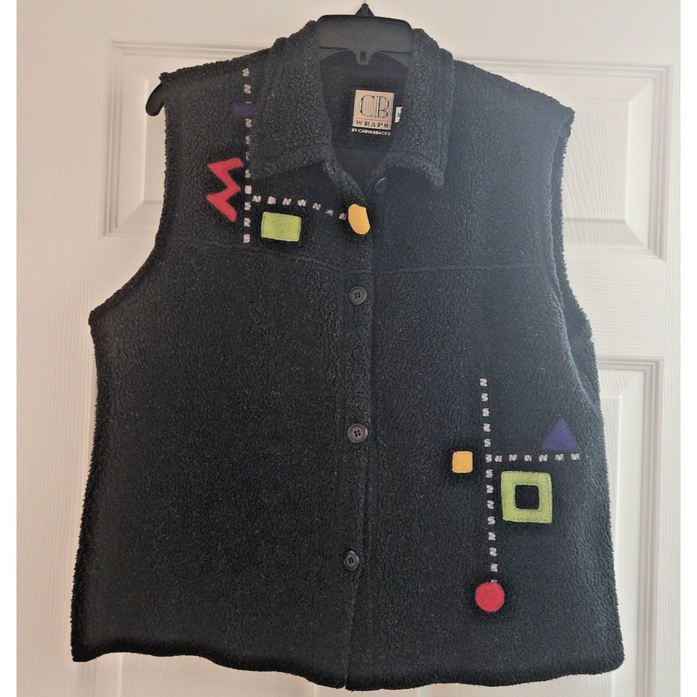 Women's Vintage Vest by Canvasback's CB Wraps in Black size Medium - Picture 5 of 13